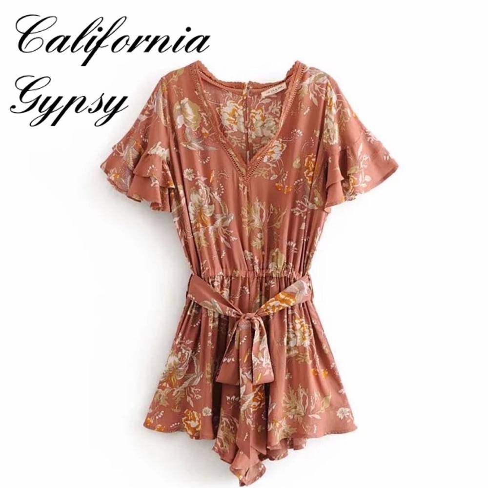 Gypsy Bohemian floral romper 🌸